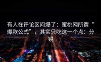有人在评论区问爆了：蜜桃网所谓“爆款公式”，其实只吃这一个点：分镜