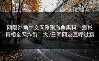 网曝海角中文网刚刚海角黑料，震撼真相全网炸裂，大V丑闻网友直呼过瘾