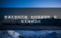 禁满天堂网页端：如何规避限制，实现无障碍访问