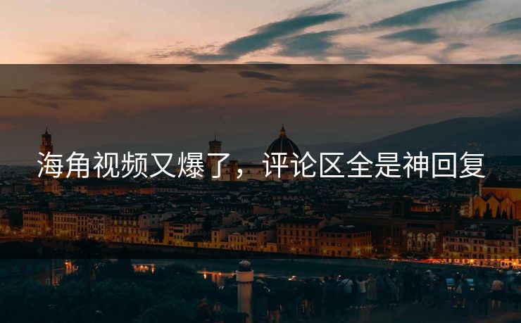 海角视频又爆了，评论区全是神回复