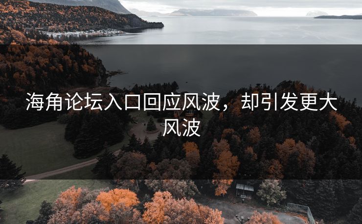 海角论坛入口回应风波，却引发更大风波