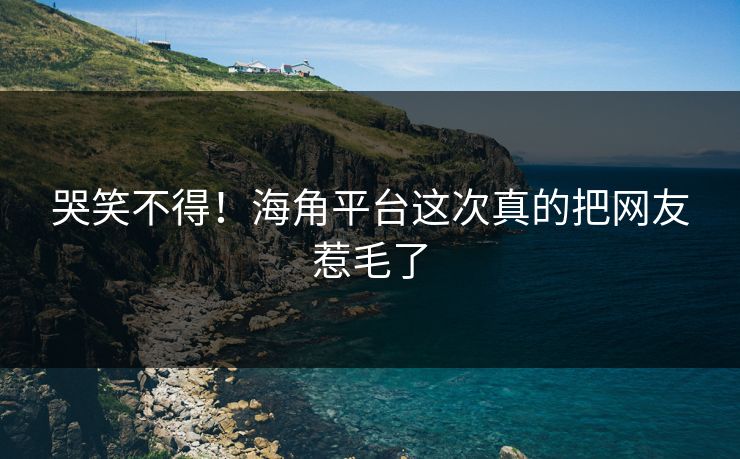 哭笑不得！海角平台这次真的把网友惹毛了