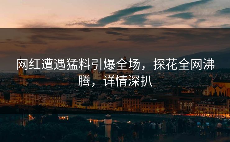 网红遭遇猛料引爆全场，探花全网沸腾，详情深扒